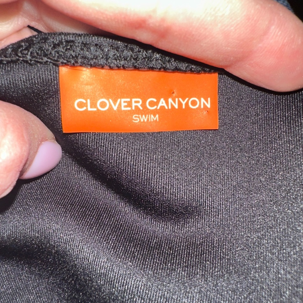 Clover Canyon Black Halter One-Piece Swimsuit - Medium - Picture 4 of 5